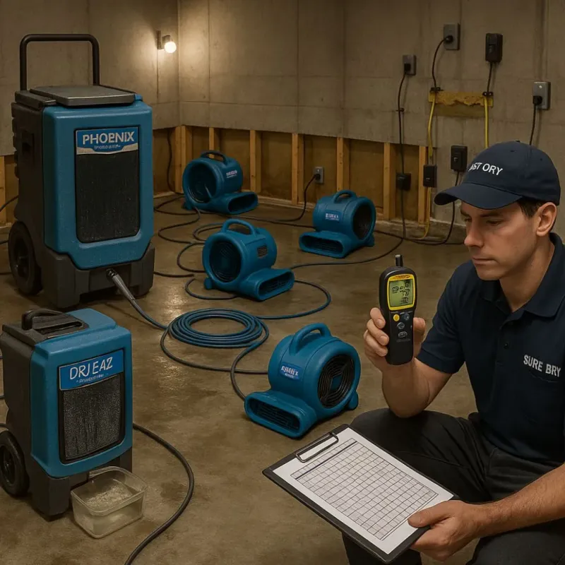 Structural Drying and Dehumidification process in Lawrence, MA